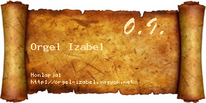 Orgel Izabel névjegykártya